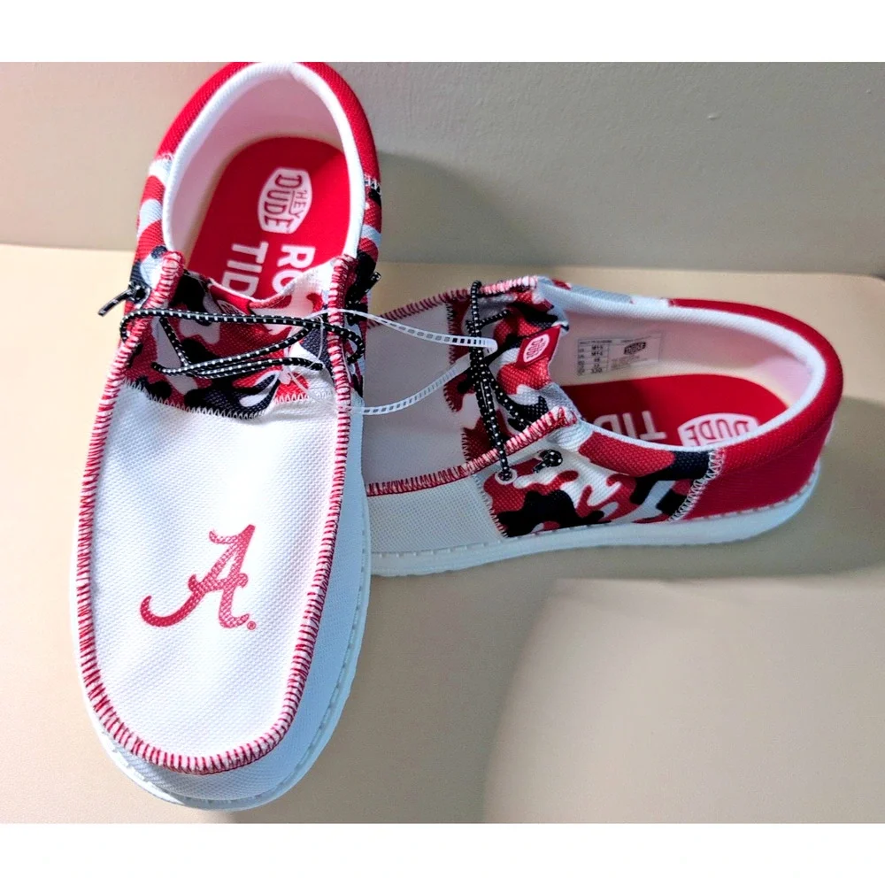 Hey Dude Wally Tri Alabama Crimson Tide Size 15 Alabama Crimson White Red NEW!